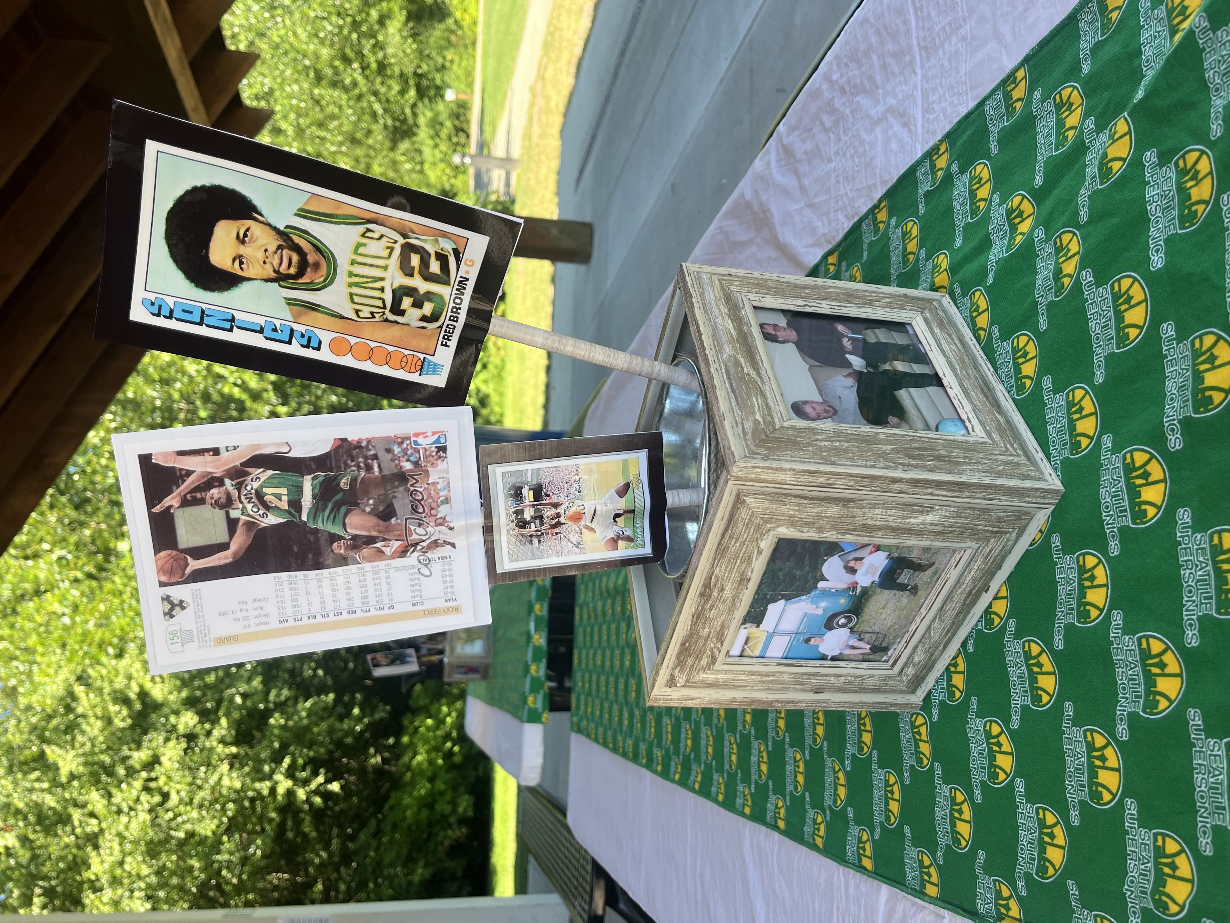 Styled celebration of life event setup with florals